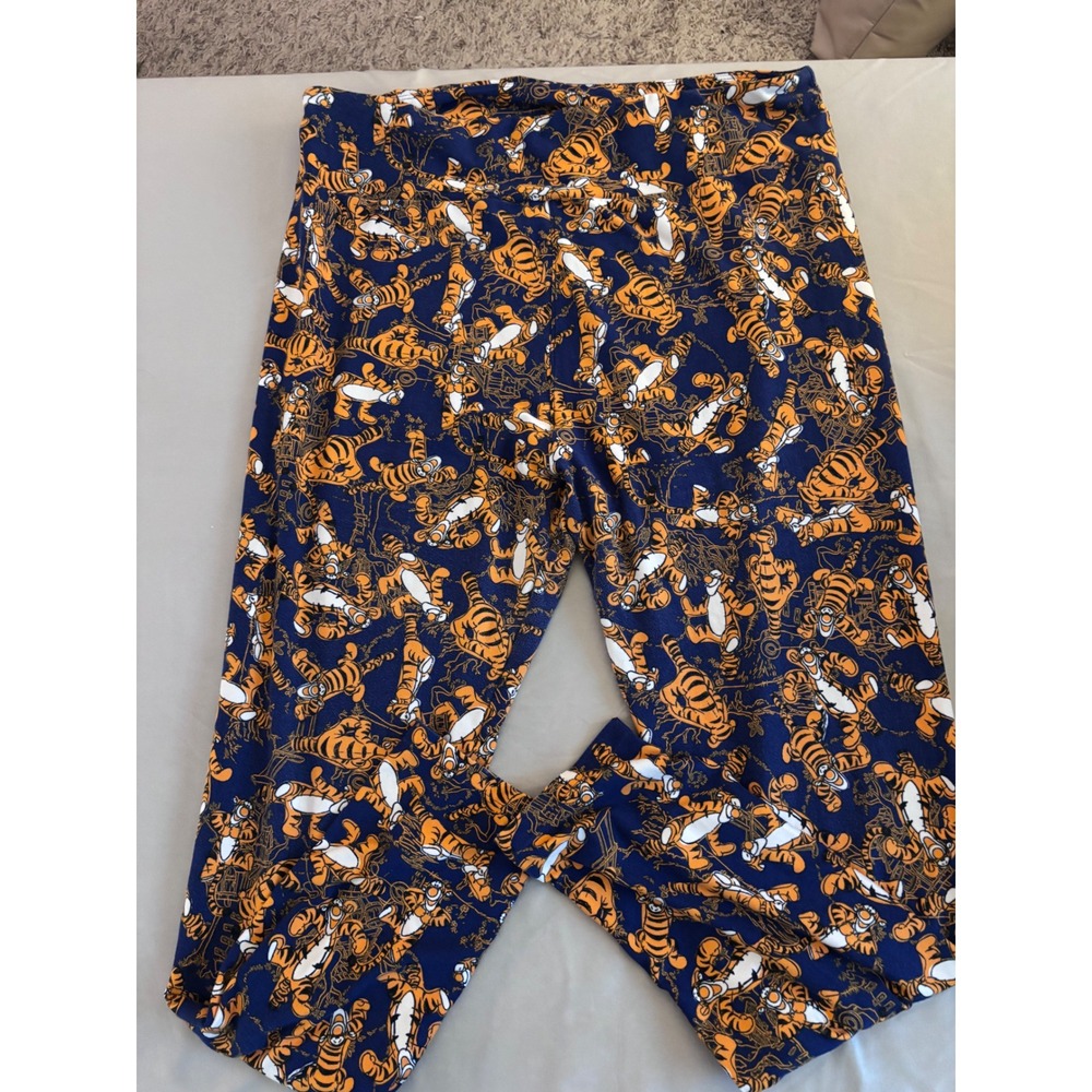 LuLaRoe Disney Tigger Leggings Blue Orange Winnie the Pooh Character TC2 Womens